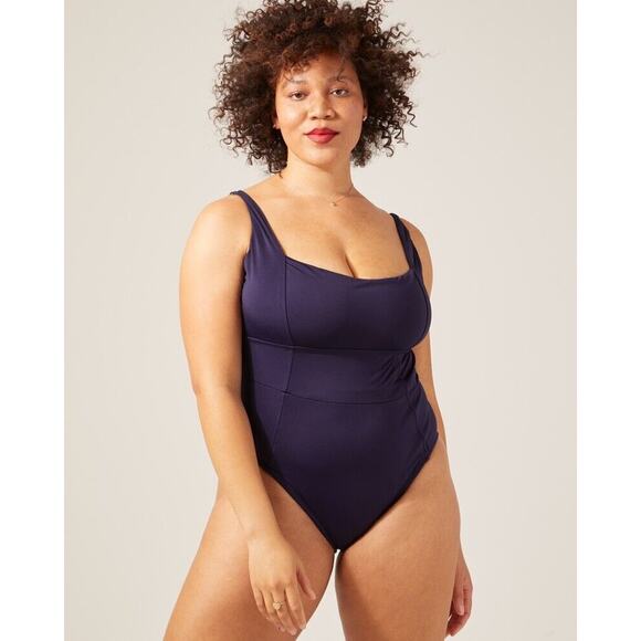 NWT Andie Women's The Havana One-Piece Swimsuit Navy Blue Size S - Picture 1 of 12